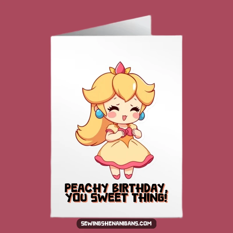 Free Printable Peach Dress Birthday Card - Funny Downloadable Fashionable
