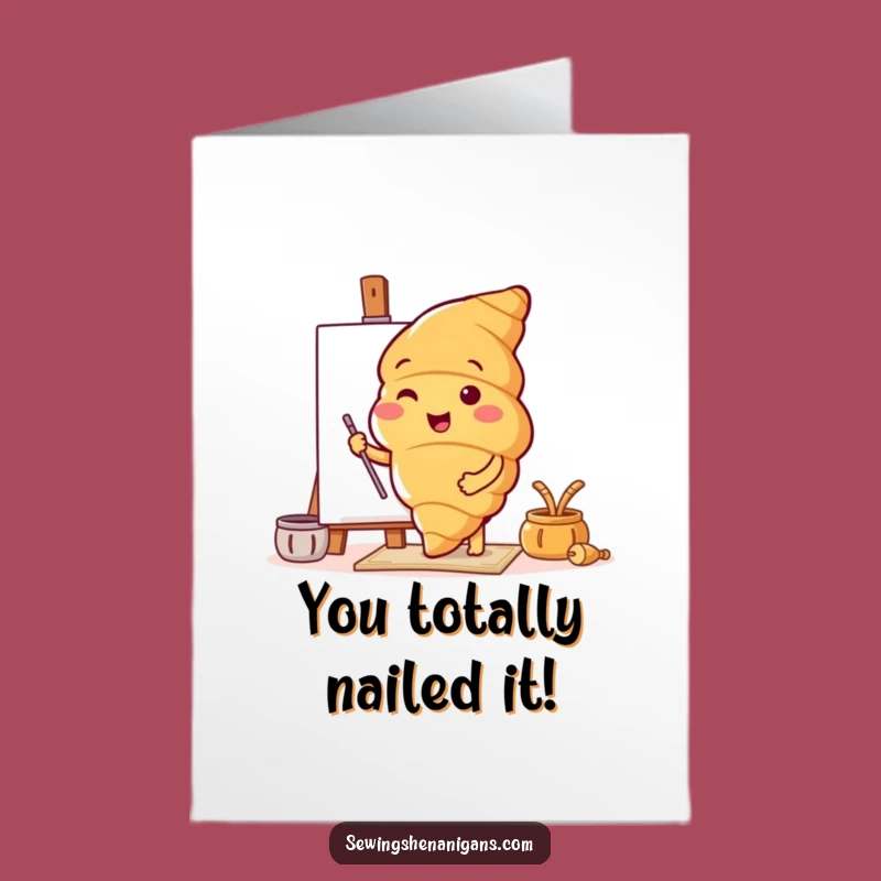 Free Printable Congrats Card: Croissant's Wild Pattern Celebration - Downloadable Gift