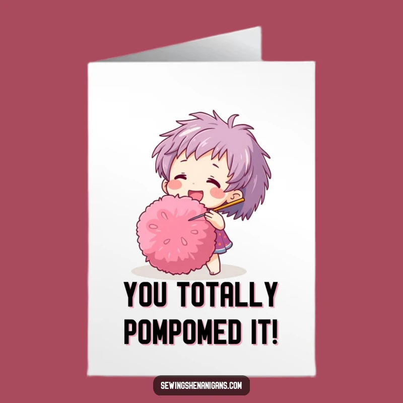 Free Printable Congrats Card: Pom-Pom Poke Funny Downloadable Gift