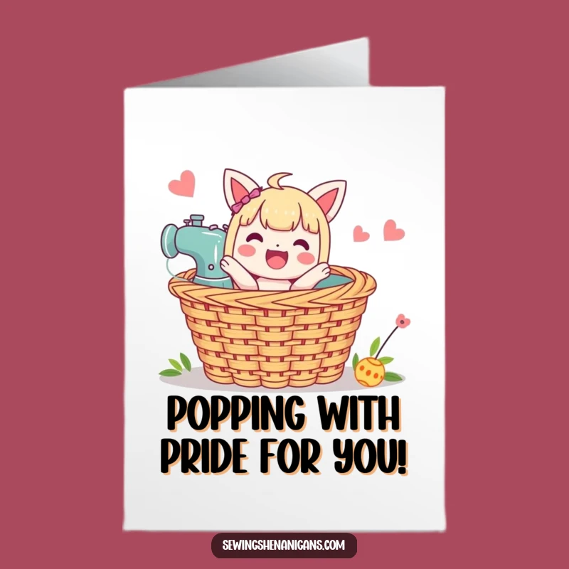 Free Printable Sewing Basket Congrats Card - Funny Downloadable for Master Crafters