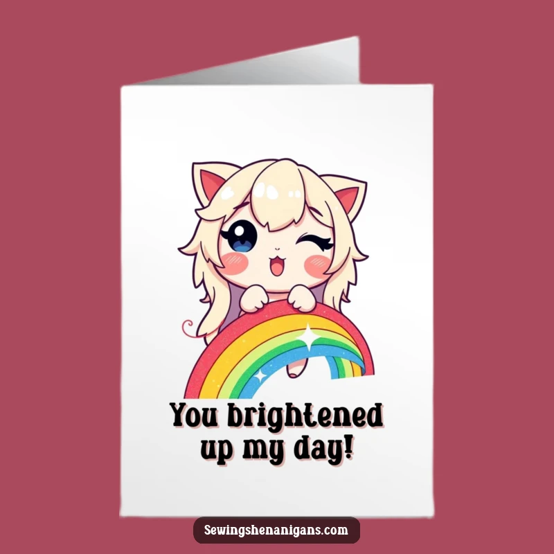 Free Printable Rainbow Stitching Congrats Card - Glowing Thread Celebration