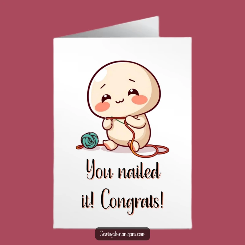 Free Printable Congratulations Card: Needle Threads Success! Downloadable DIY For Big Wins.