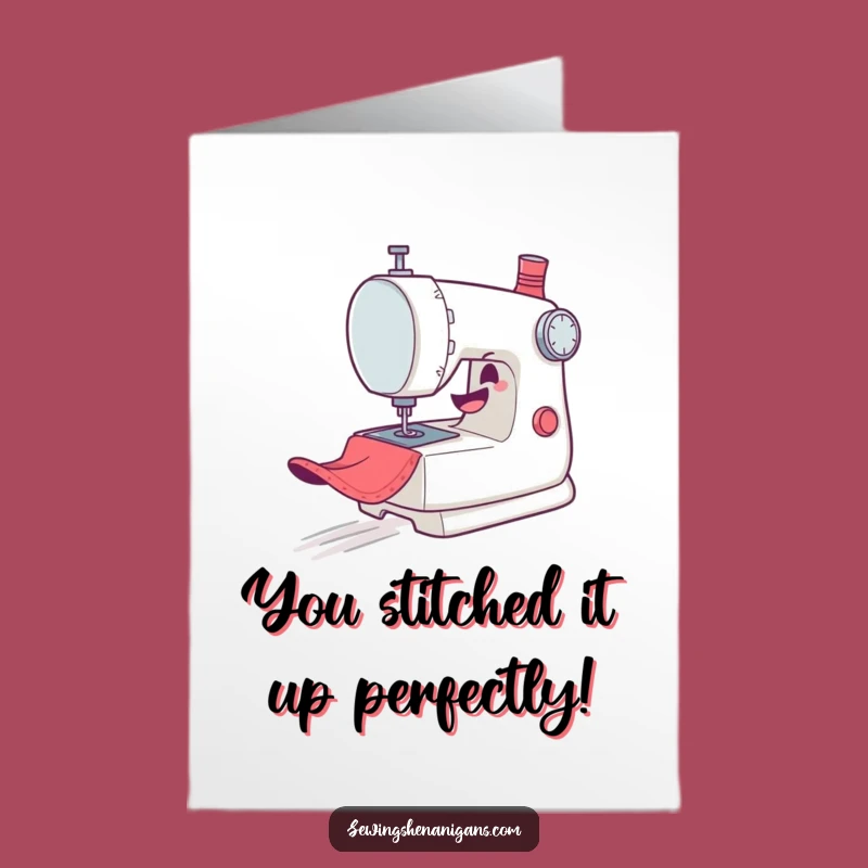Free Printable Congrats Card: Sewing Machine Zoom Celebration Downloadable
