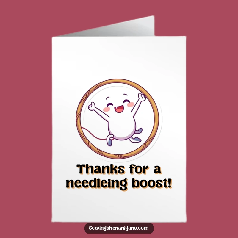 Free Printable Thank You Card: Needle Leaping with Thanks - Downloadable DIY Gift