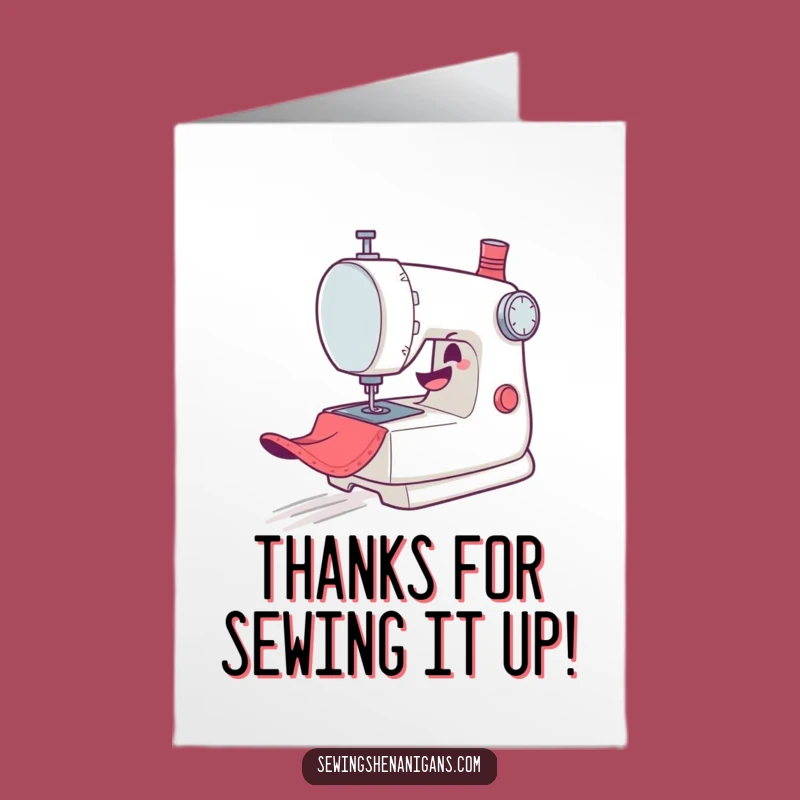 Free Printable Thank You Card: Sewing Machine Zoom Downloadable Appreciation