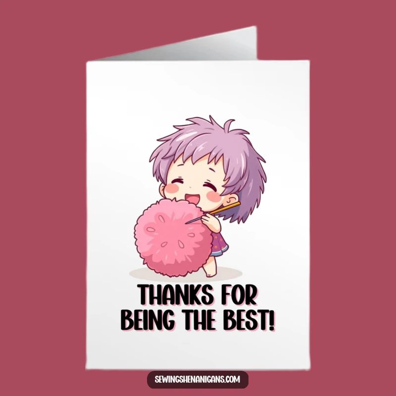 Free Printable Thank You Card: Pom-Pom Poke Funny Downloadable Gift