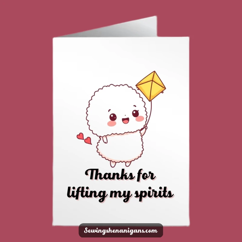 Free Printable Thank You Card: Fabric Kite Pincushion, Unique Downloadable Gift
