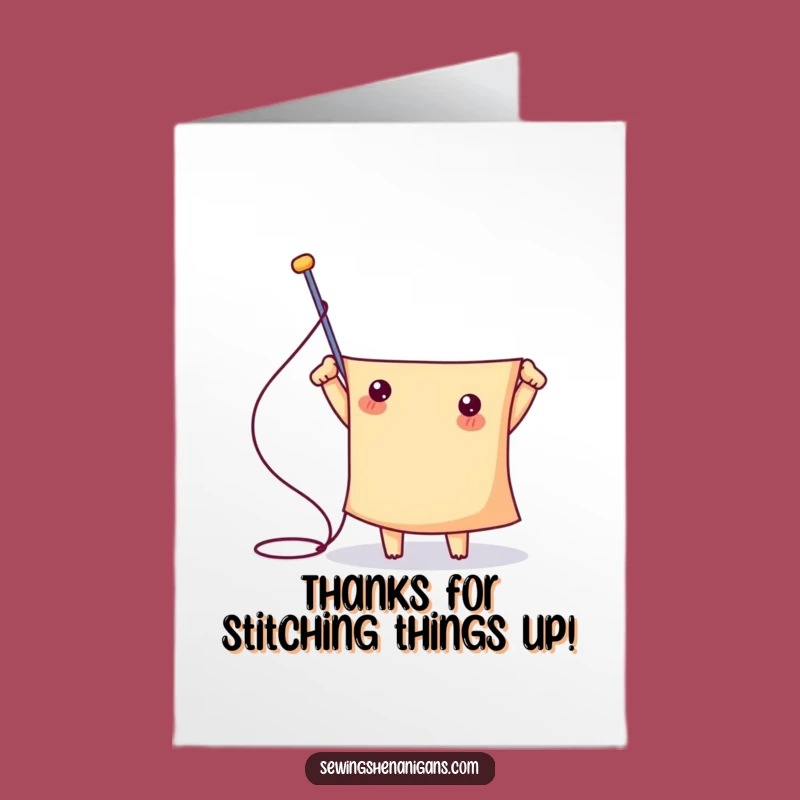 Free Printable Thank You Card: Needle Gratitude, Funny Downloadable Gift for Help