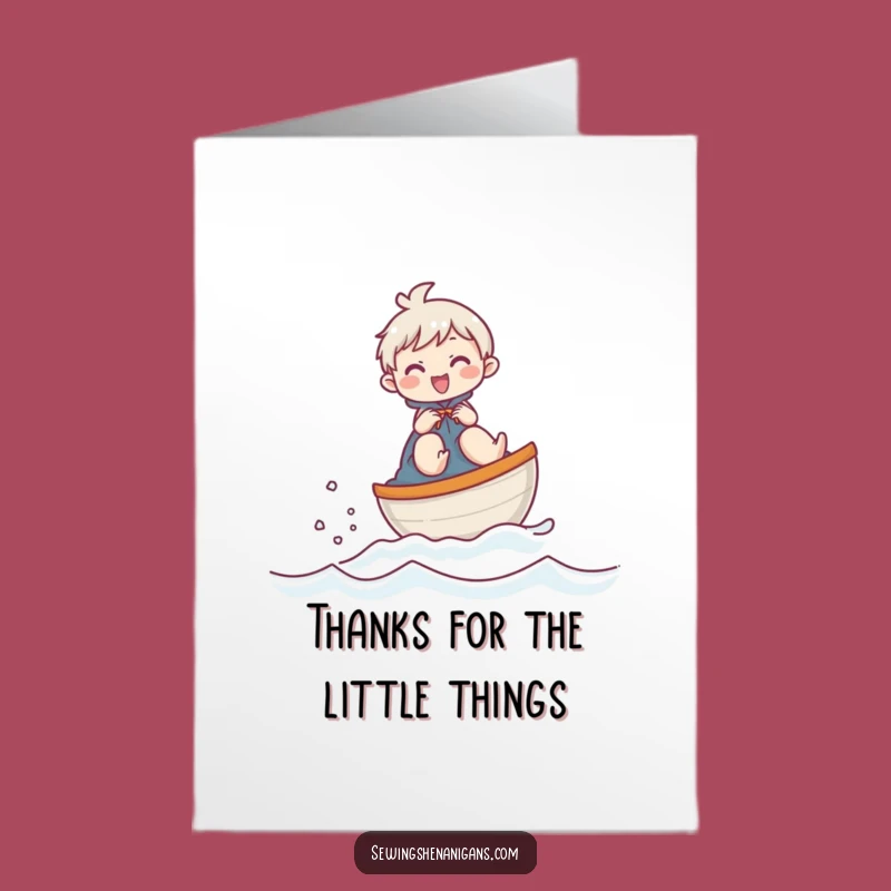 Free Printable Thank You Card: Giggling Sailor Character, Funny Downloadable Appreciation Gift