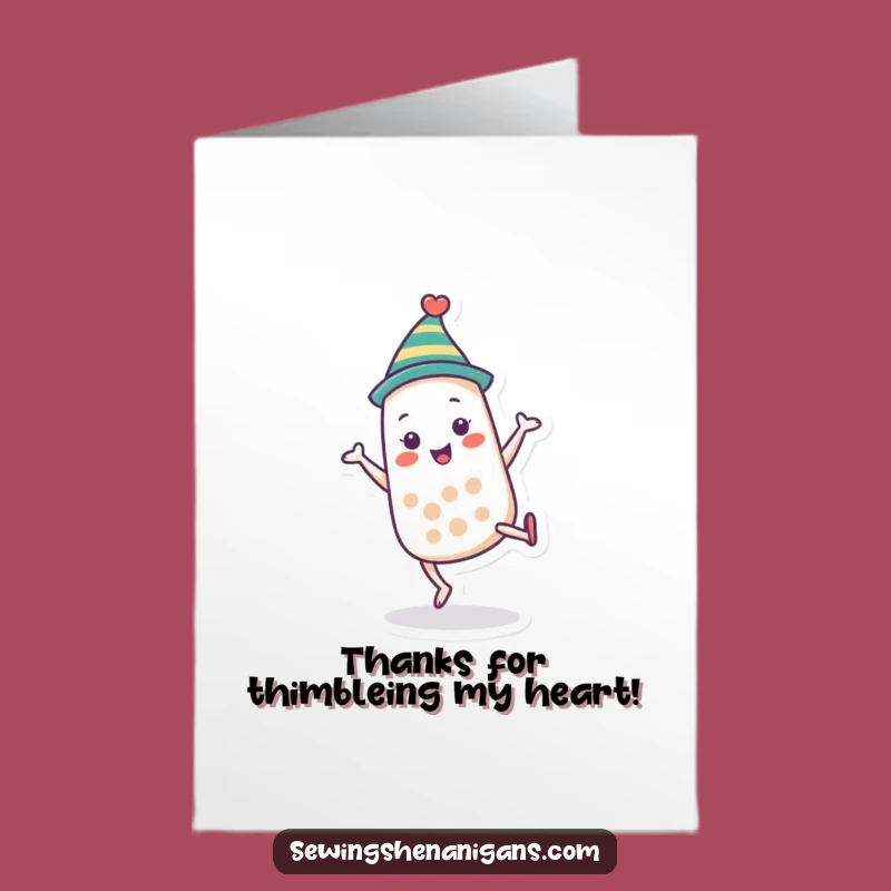 Free Printable Thank You Card: Thimble Cartwheeling Thanks - Downloadable DIY Gift