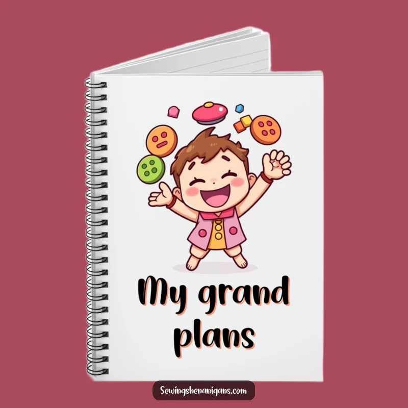 Funny Button Juggling Character Notebook, a Hilarious Journal for Crafting Ideas Gift