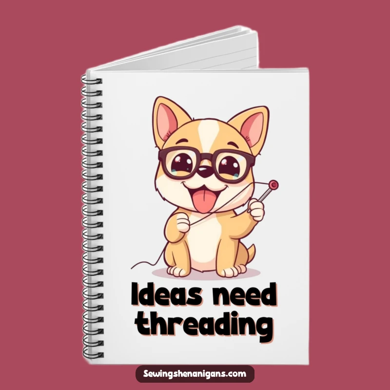 Funny Dog Sewing Notebook: Glasses Pup Journal, Humorous Gift for Writers & Crafters