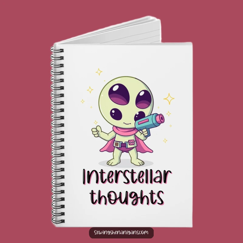 Funny Kawaii Alien Sparkle Notebook - Galactic Notes Inside!