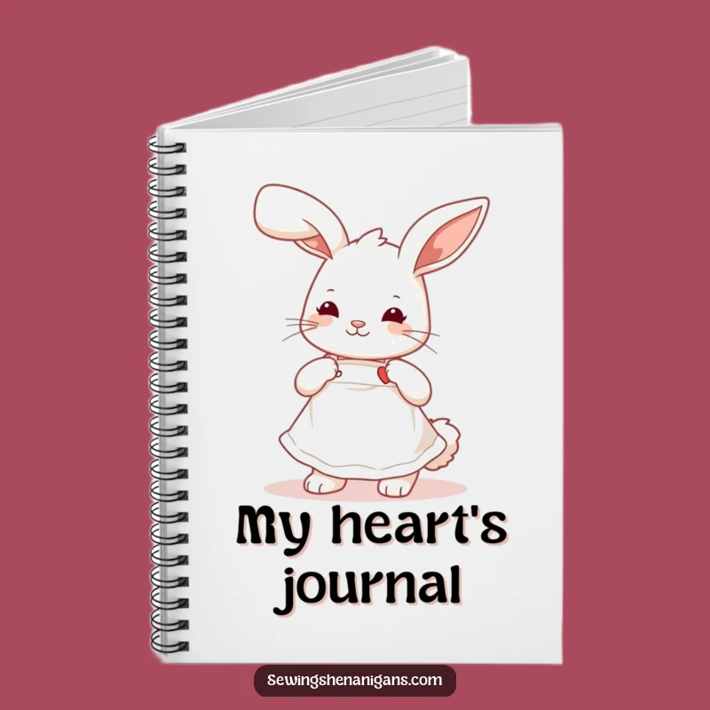 Funny Bunny Sewing Notebook: Cute Apron Rabbit Journal, Humorous Gift for Crafters
