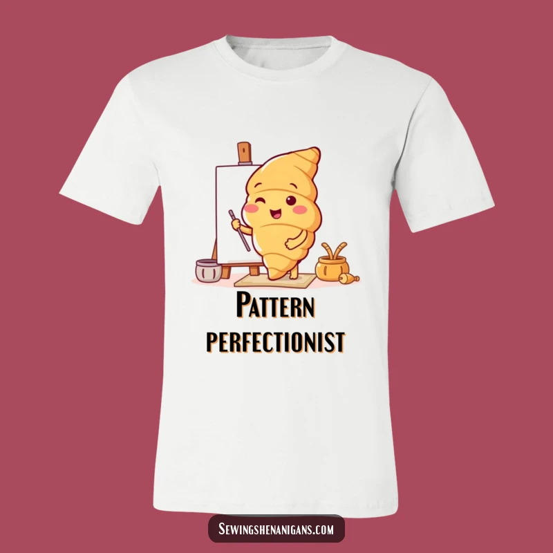 Funny Croissant Pattern Tester T-Shirt: Wearable Art for Cheerful Foodie Friends