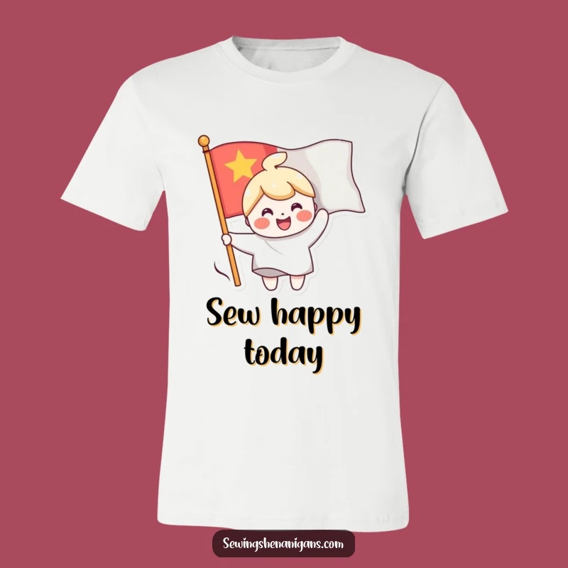 Funny Flag Sewing Character T-Shirt, the Ultimate Cheerful and Hilarious Gift