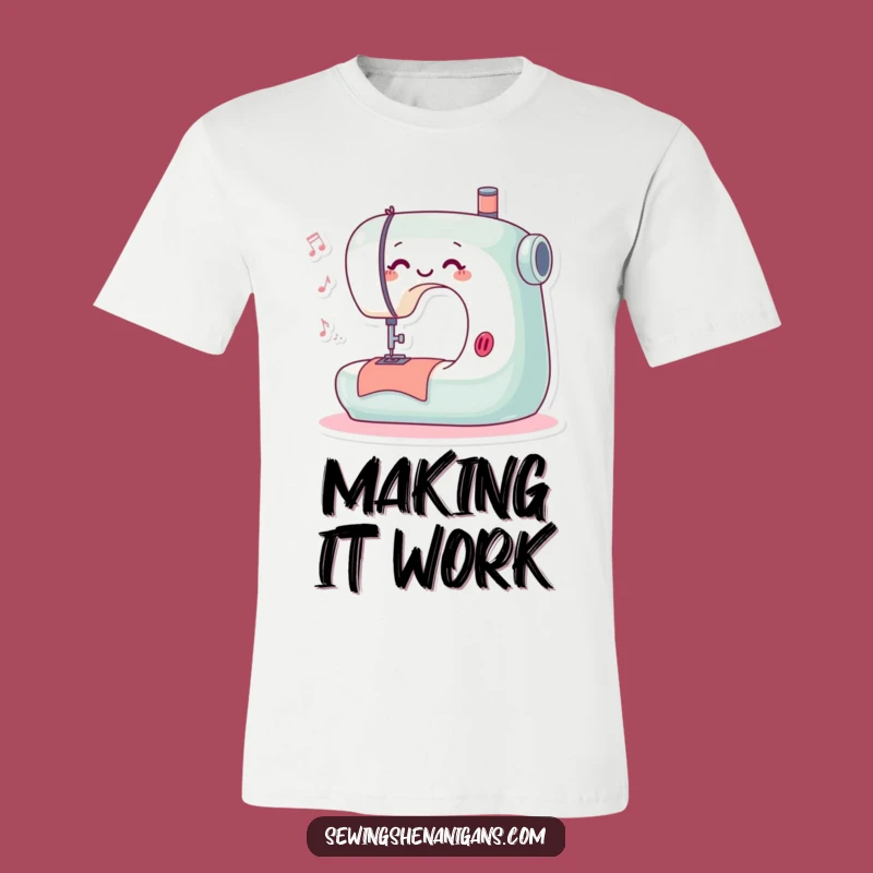 Funny Stitching Machine T-Shirt - Happy Seamstress Tee