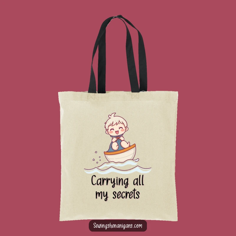 Funny Thimble Boat Giggling Character Tote Bag, a Chic and Hilarious Crafting Accessory Gift