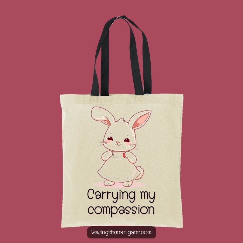 Funny Bunny Sewing Tote Bag: Cute Apron Rabbit, Spacious & Humorous Gift for Supplies