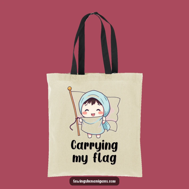 Funny Sewing Flag Tote Bag: Practical Patriotism Accessory Gift