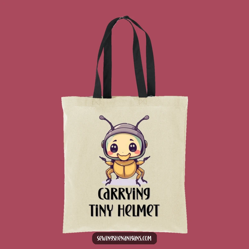 Funny Thimble Helmet Beetle Tote Bag - Carry Your Essentials Safely