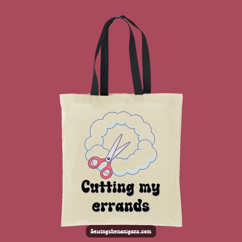 Funny Cloud Scissors Tote Bag: Carry Your Dreams with Hilarious Style