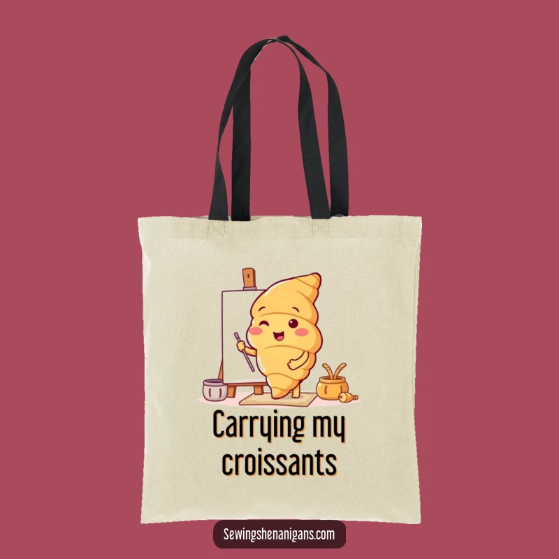 Funny Croissant Pattern Tester Tote Bag: Carry Your Essentials with Cheerful Style