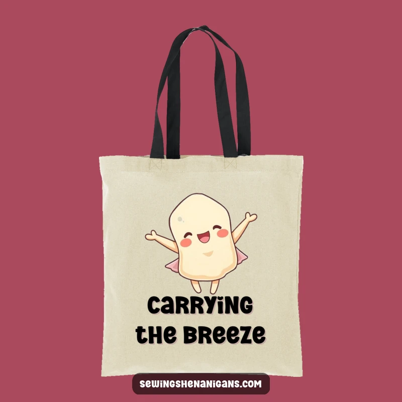 Funny Fabric Scrap Tote Bag: Charming Fluttering Character for a Practical, Hilarious Gift