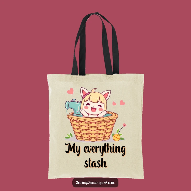 Funny Sewing Basket Tote Bag: Carry Your Projects with Hilarious Crafty Flair!