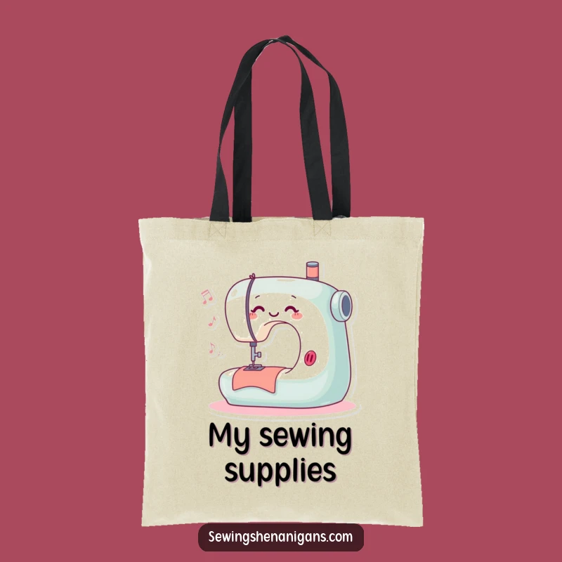 Funny Stitching Machine Tote Bag - Carry Your Projects Cheerfully