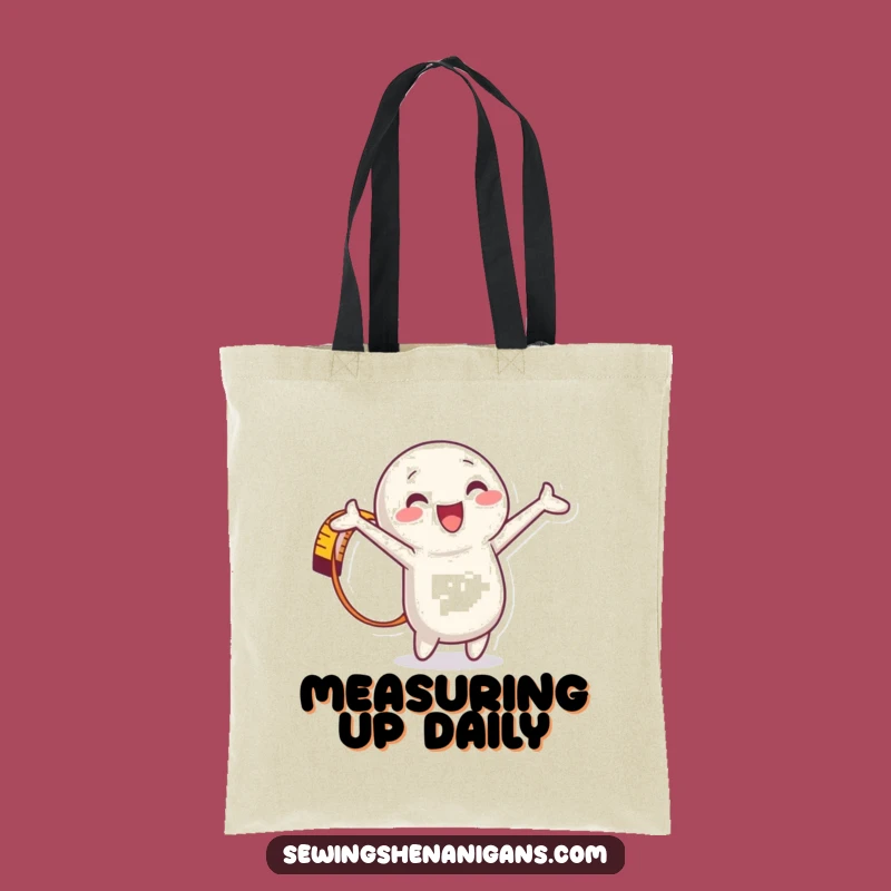 Funny Measuring Tape Tote Bag: Playful Sewing Accessory Gift for Carrying Projects with Delightful Precision